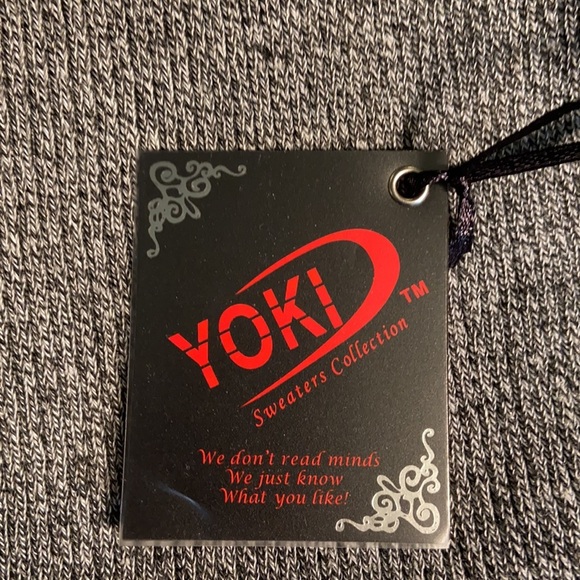 Yoki Women’s Gray Stretch Cold Shoulder Sweater Dress Size Large - Picture 4 of 8